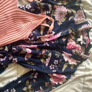 Candie's Sheer Button Up Flower Bloom Blouse